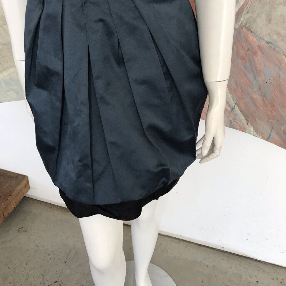 BCBG MaxAzria BCBGMAXAZRIA Avant-garde Blue Silk Art To Wear Cocktail Dress SZ 6 - Picture 9 of 10